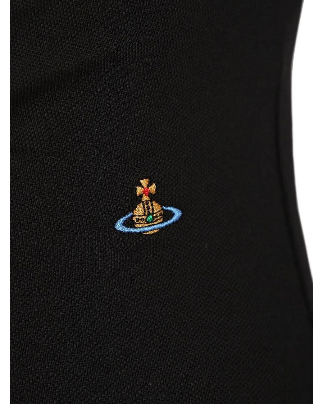 Vivienne Westwood Black Fitted Midi Dress With Ruched Detail And Contrasting Collar