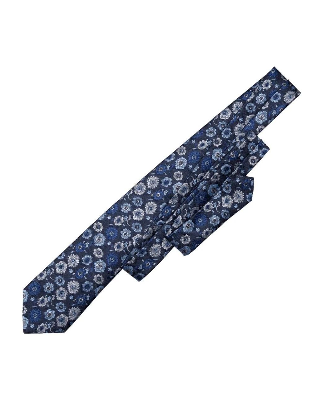 Elizabetta Blue Pergola Floral-Jacquard Tie for men