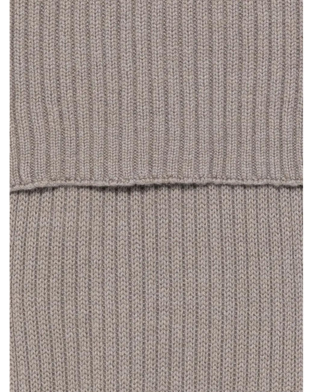 Dell'Oglio Gray Ribbed Scarf for men