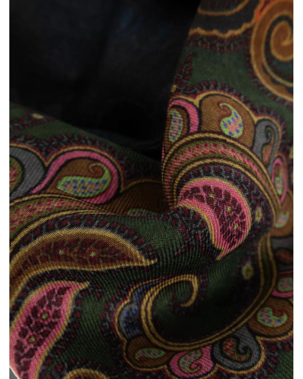 Etro Blue Paisley-Print Frayed-Edge Shawl