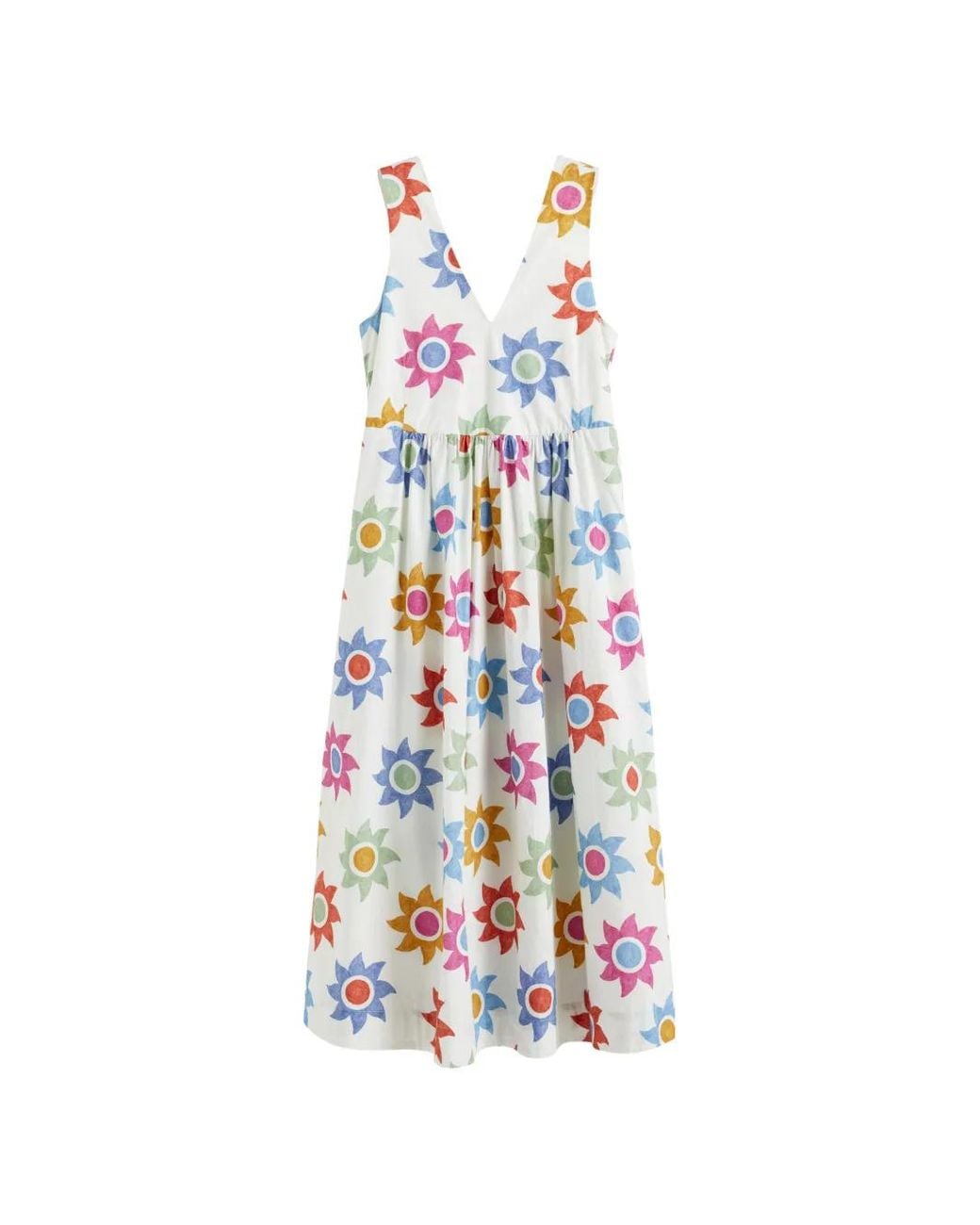 Chinti & Parker White V-Neck Midi Dress