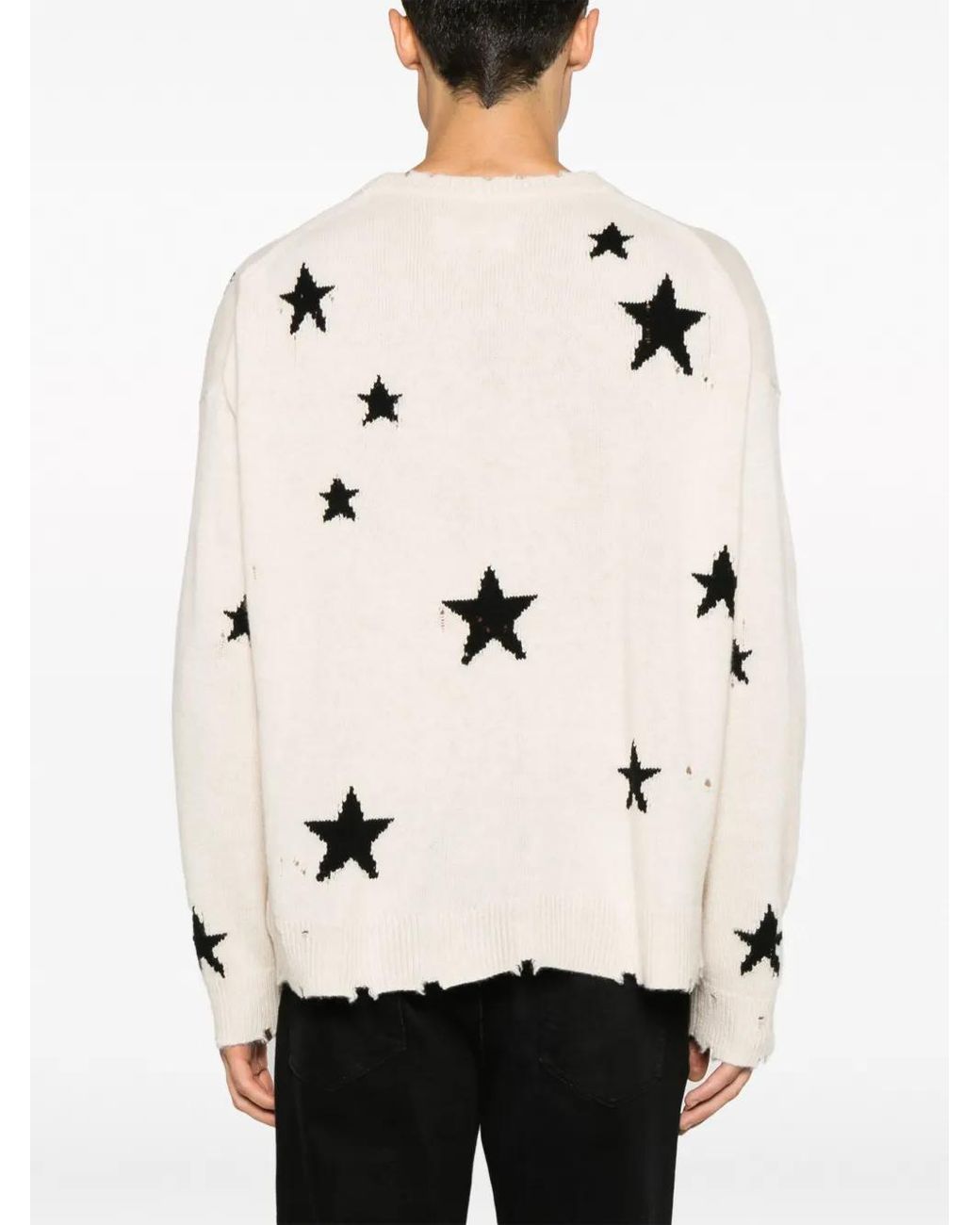 Zadig & Voltaire Natural Markus Star-Intarsia Knitted Cashmere Jumper