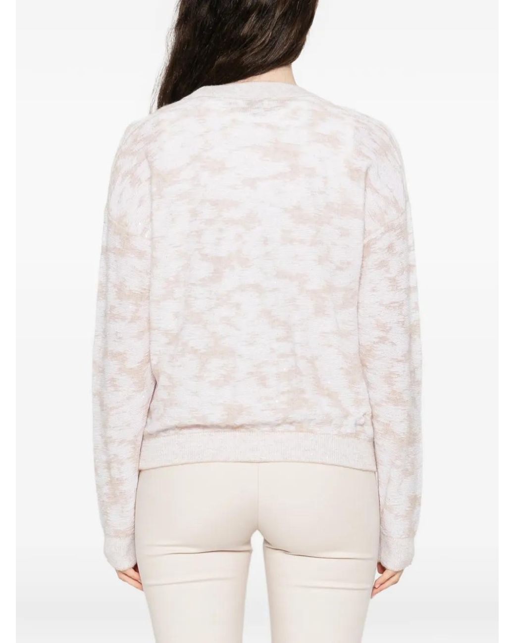Peserico White Cardigan Boutonné À Col V