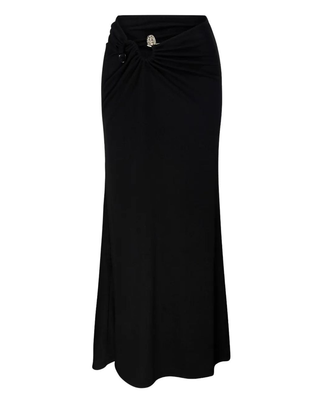 Christopher Esber Black Knot-Detail Ribbed-Knit Maxi Skirt