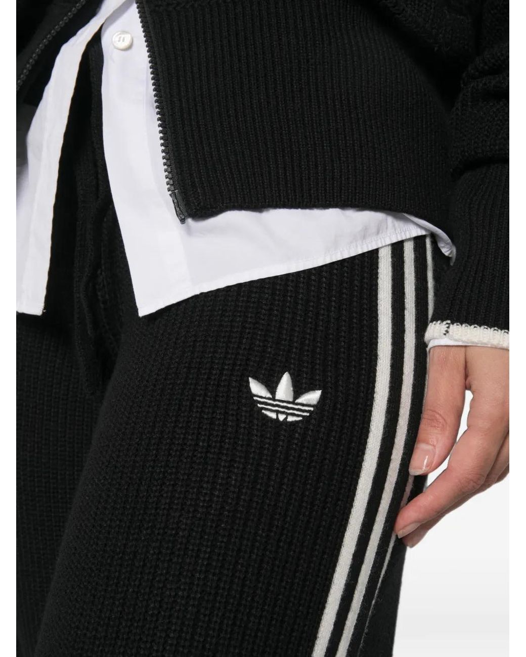 Adidas Black Firebird Side-Stripe Track Pants