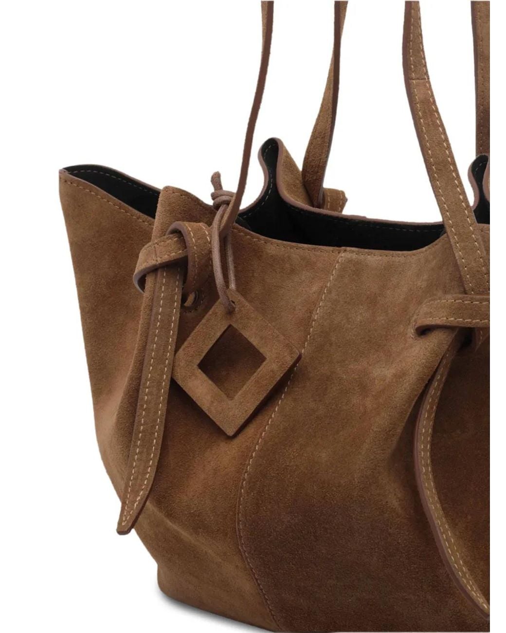 Date Brown Cabas Nina En Daim À Détail Noué