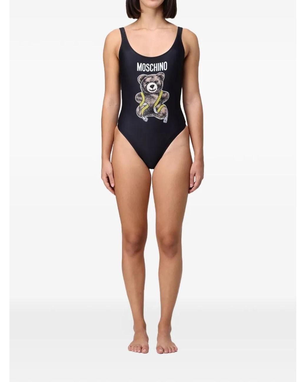 Moschino Black Teddy Bear One-Piece Swimsuit