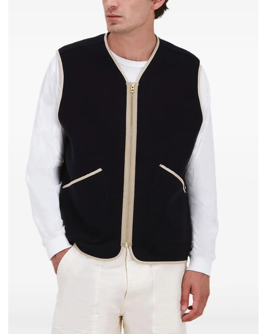 Fortela Blue Sherpavest Zip Waistcoat for men