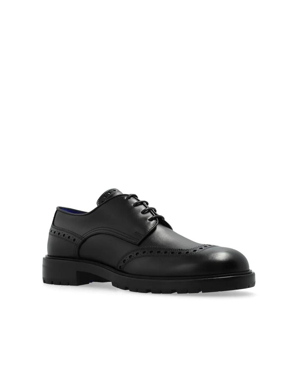 Burberry Black Leather Oxford Shoes for men