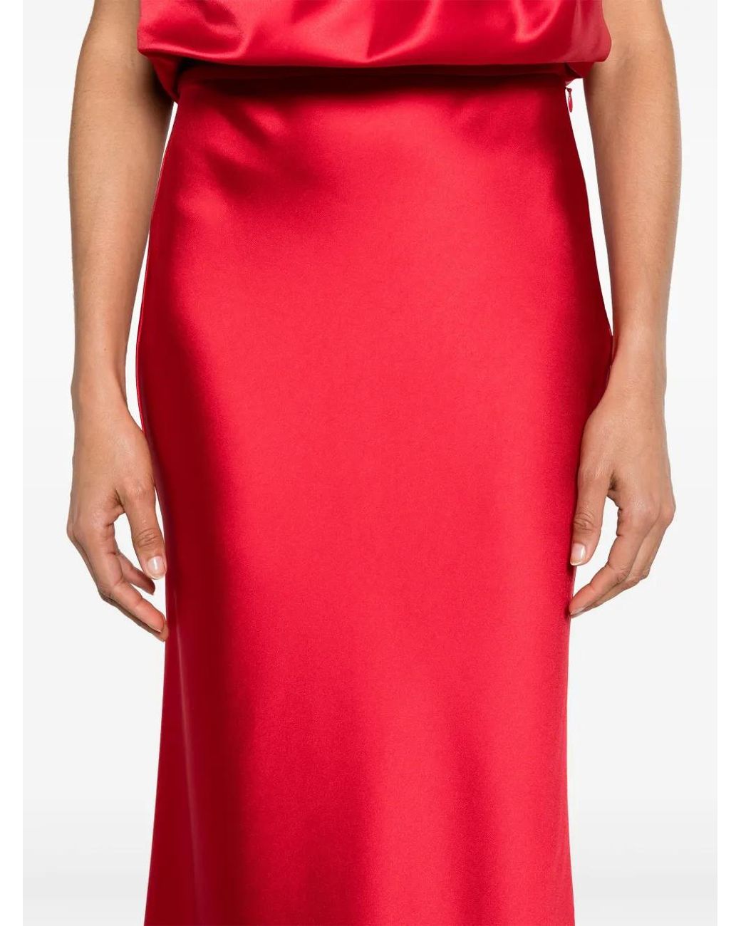 Gonna Midi Dramatic di V:PM ATELIER in Red