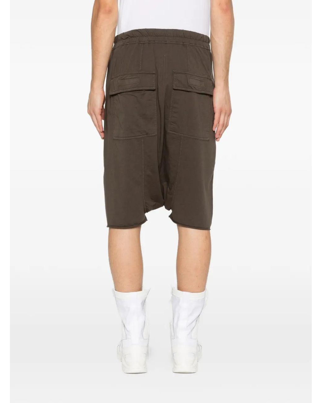 Rick Owens Brown Drawstring Split Shorts for men