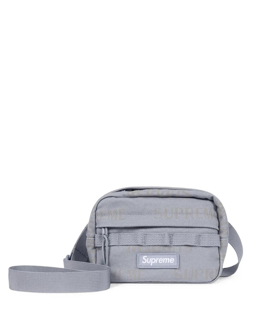 Supreme Gray Logo-Patch Shoulder Bag for men