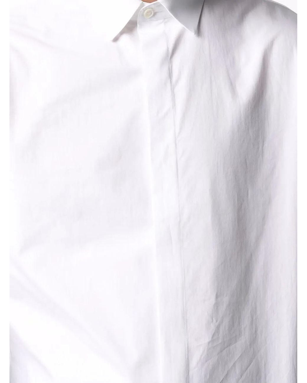 Valentino Garavani White Concealed Front Button Placket Shirt for men