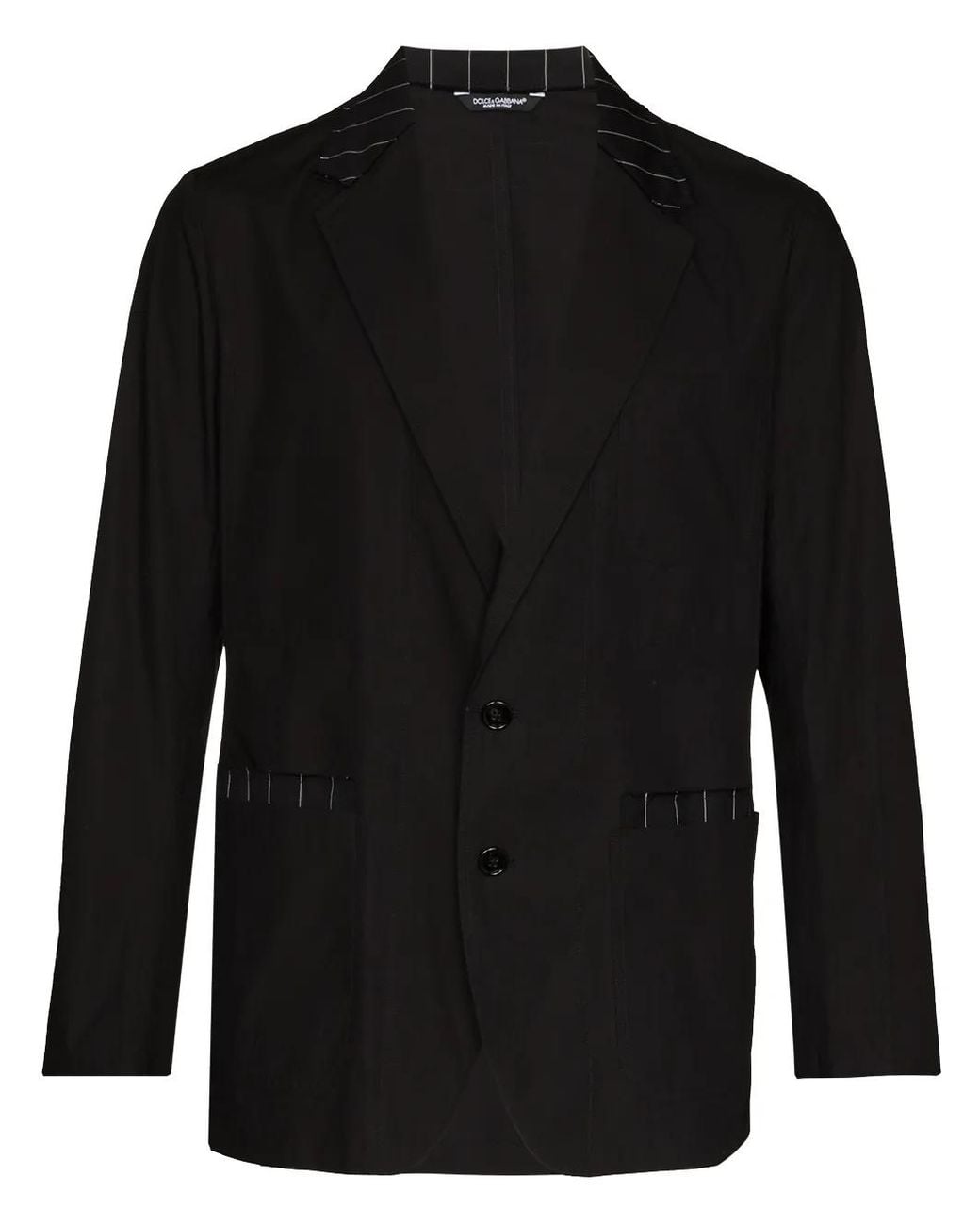 Dolce & Gabbana Black Stripe-Trim Single-Breasted Blazer for men
