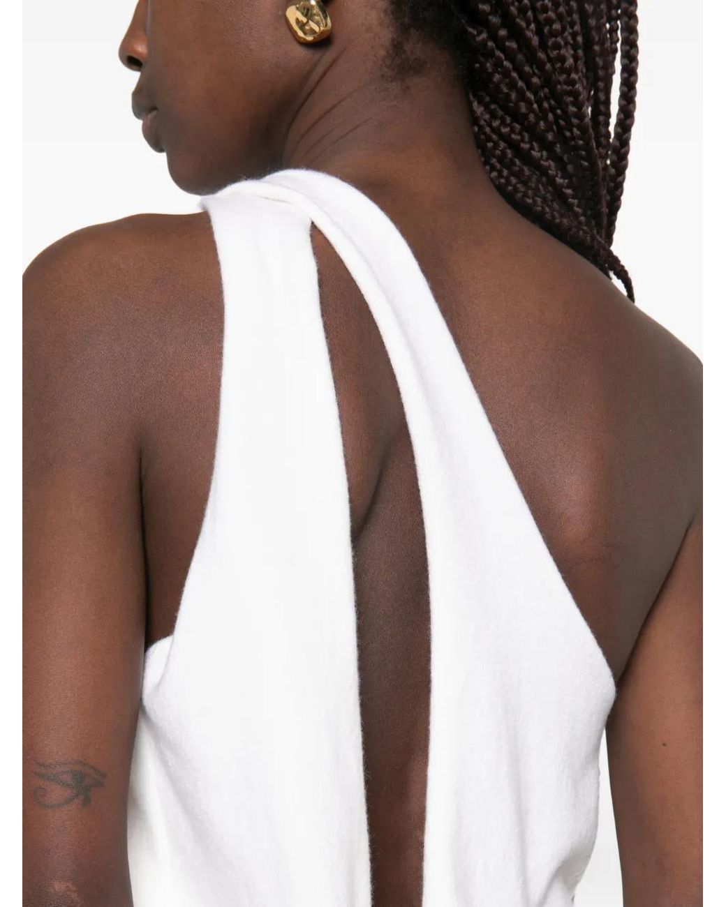 Rohe White One-Shoulder Top