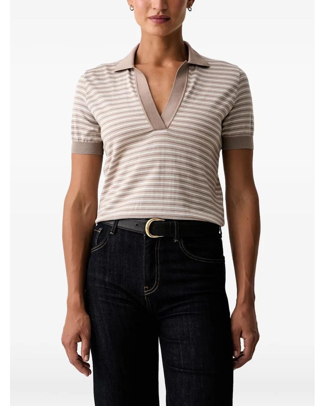Paul & Shark Multicolor Horizontal-Stripe Polo T-Shirt