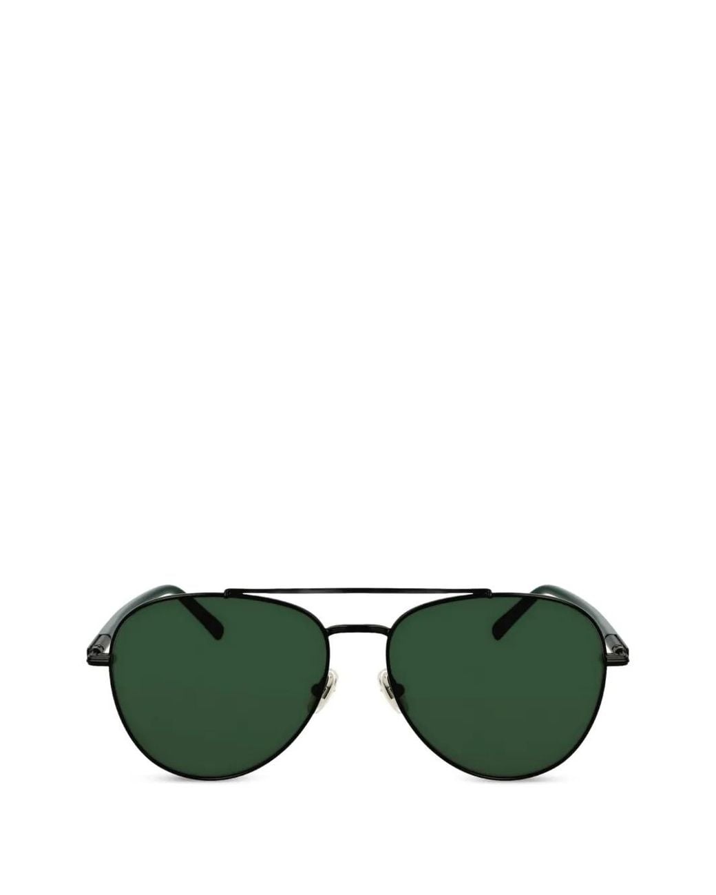 Ferragamo Eyewear Green Double-Bridge Pilot-Frame Sunglasses for men