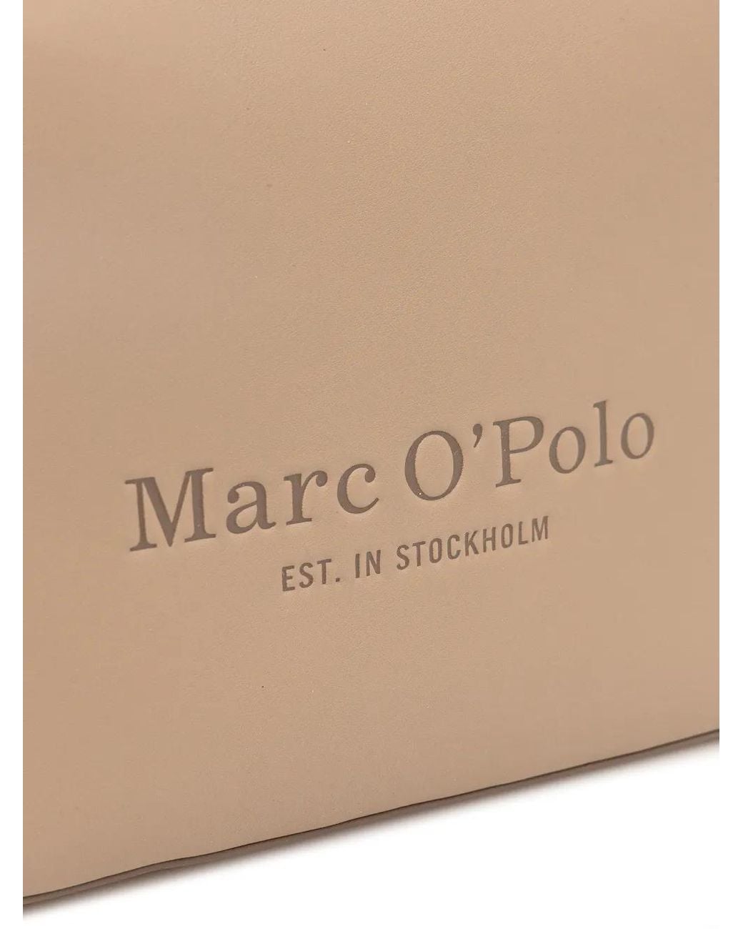 Marc O' Polo Brown Debossed-Logo Tote Bag