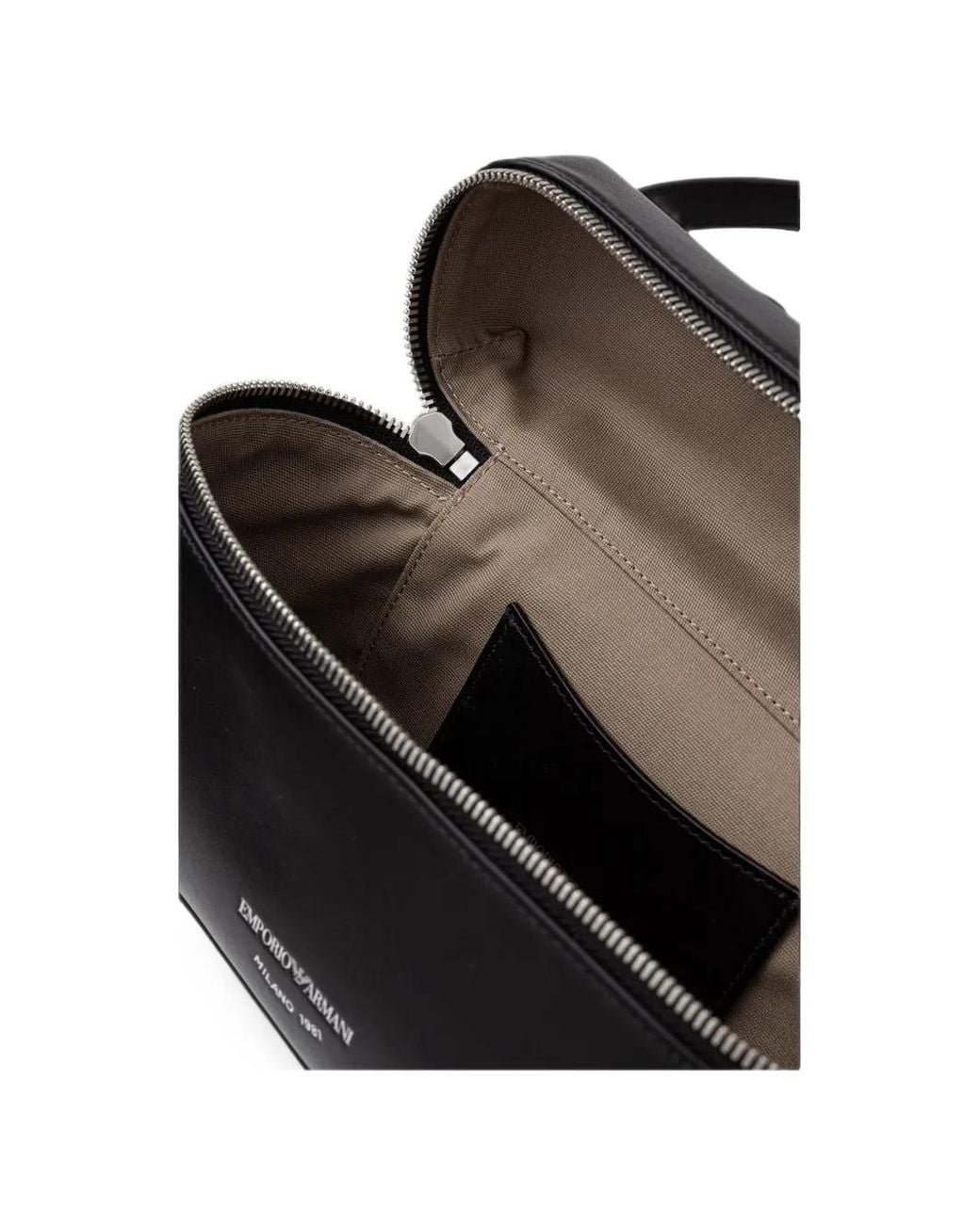 Emporio Armani Black Logo-Print Crossbody Bag