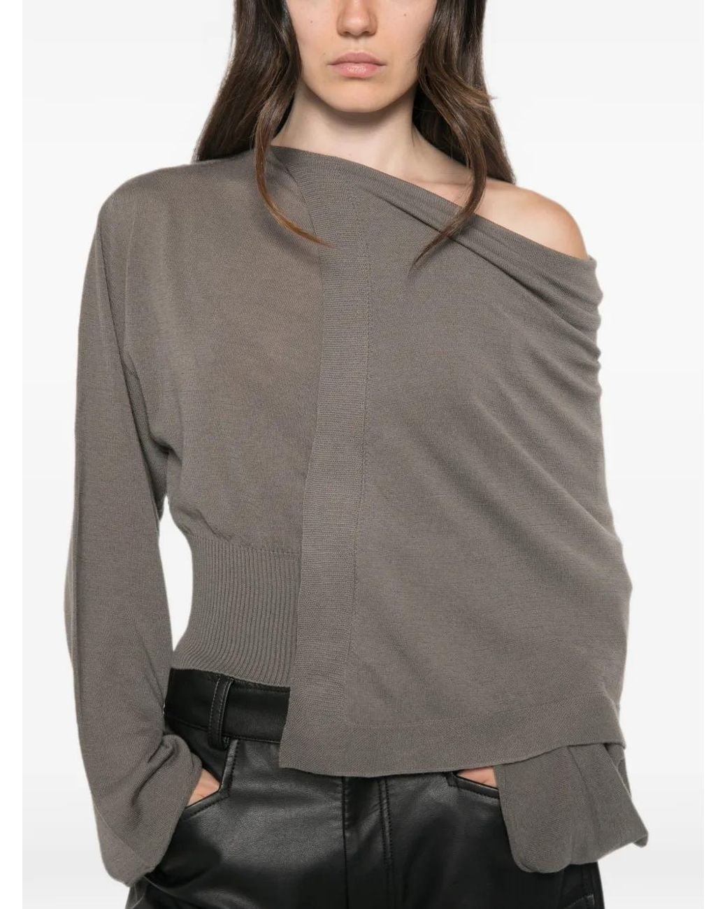 Rick Owens Gray Tower Scarf Top