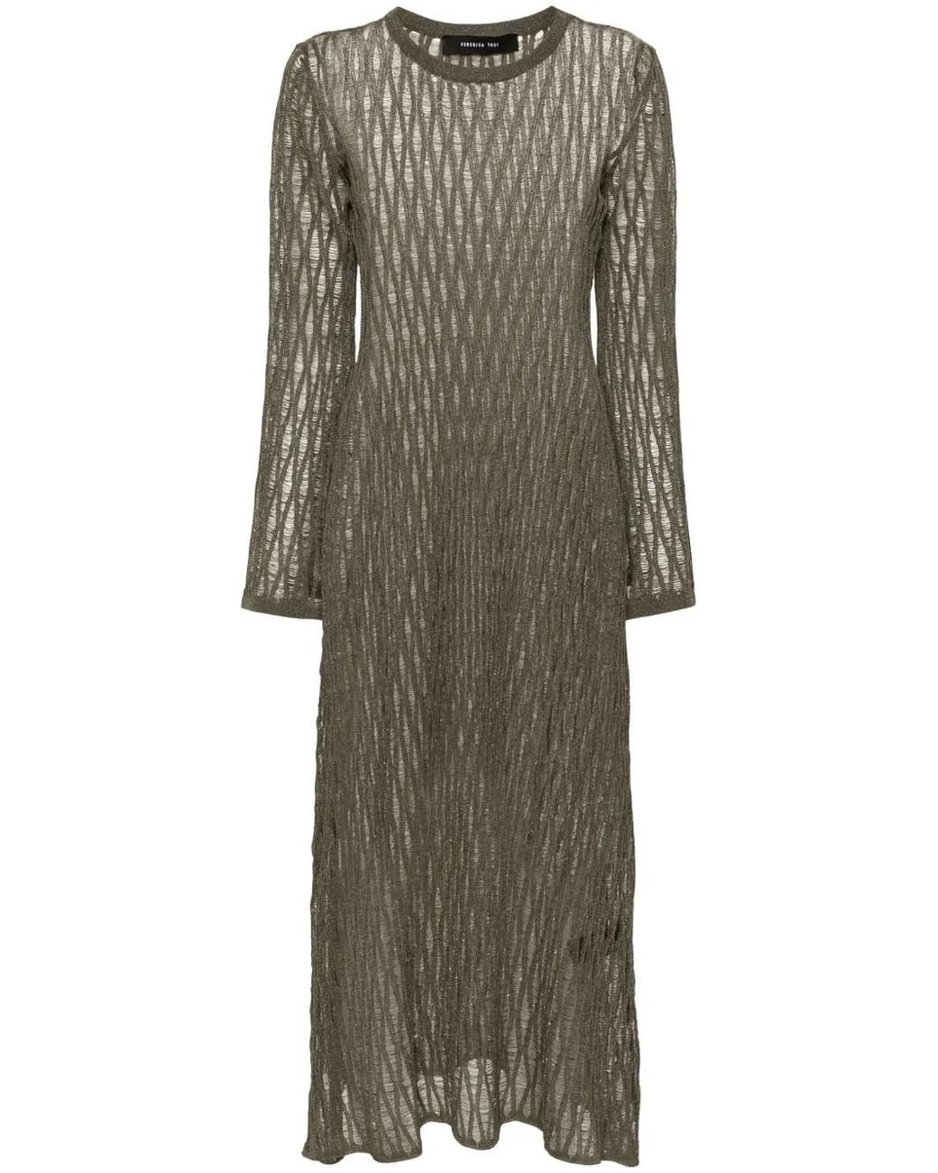FEDERICA TOSI Gray Knitted Maxi Dress