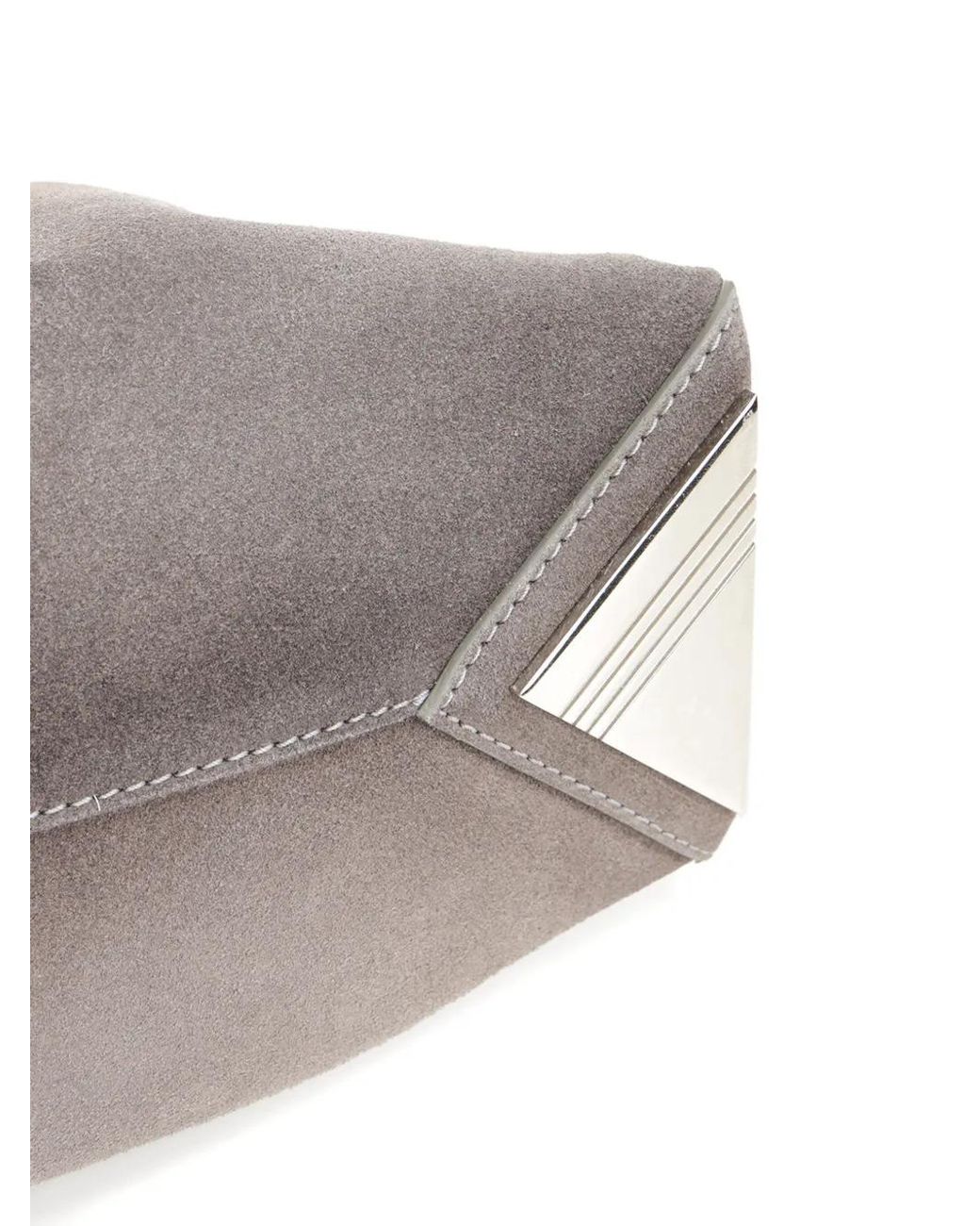 The Attico Gray La Passeggiata Small Suede Shoulder Bag