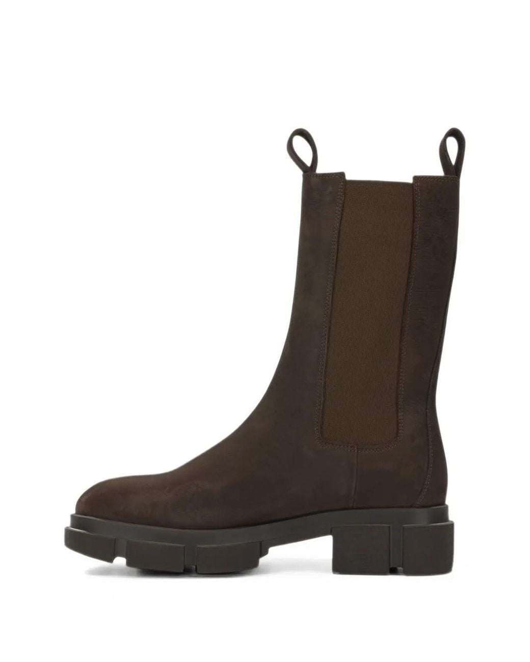 COPENHAGEN Brown Elasticated Side-Panel Ankle Boots