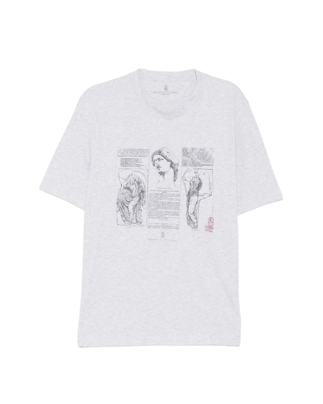 Brunello Cucinelli White Jersey T-Shirt for men