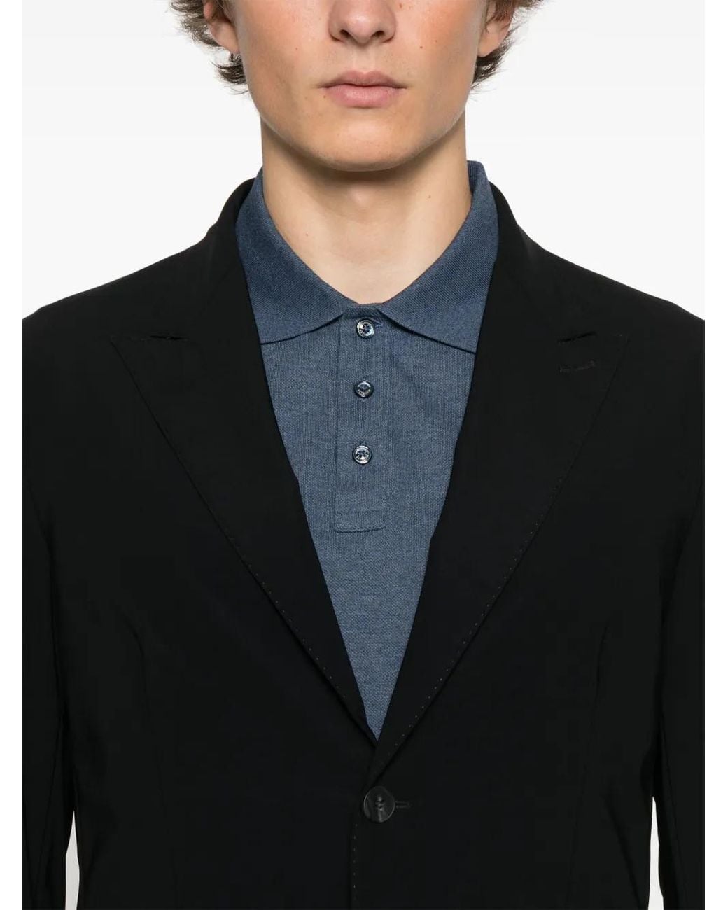 Eraldo Black Peak-Lapels Blazer for men