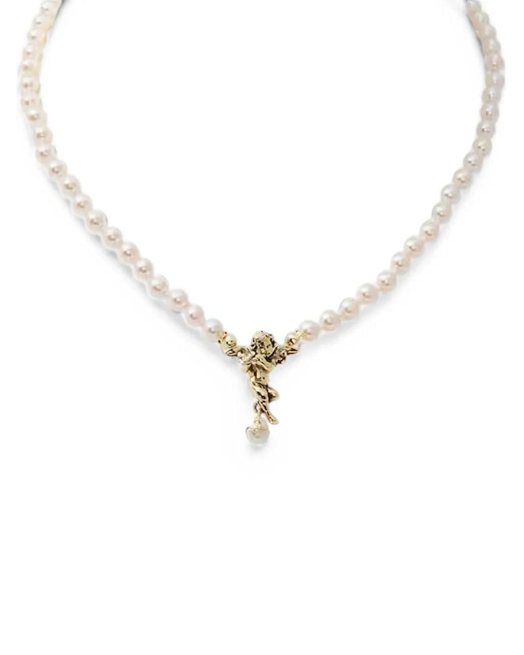Vivienne Westwood Metallic Putti Pearl Necklace