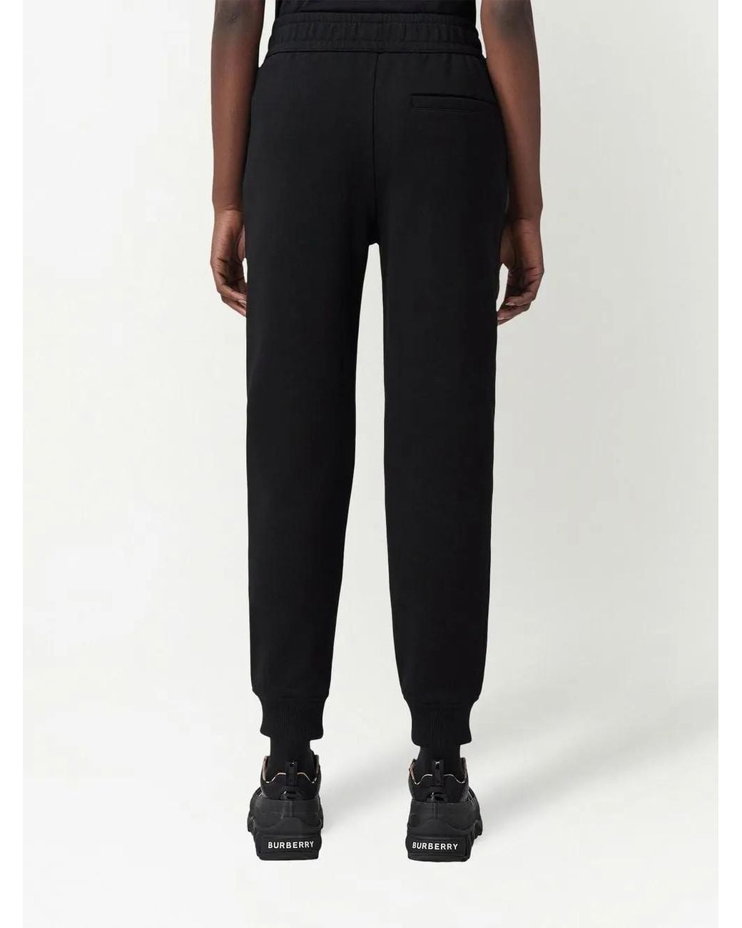 Burberry Black Logo-Print Cotton Track Pants