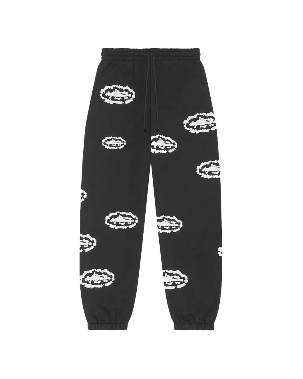 DENIM TEARS Black Wreath-Print Track Pants for men
