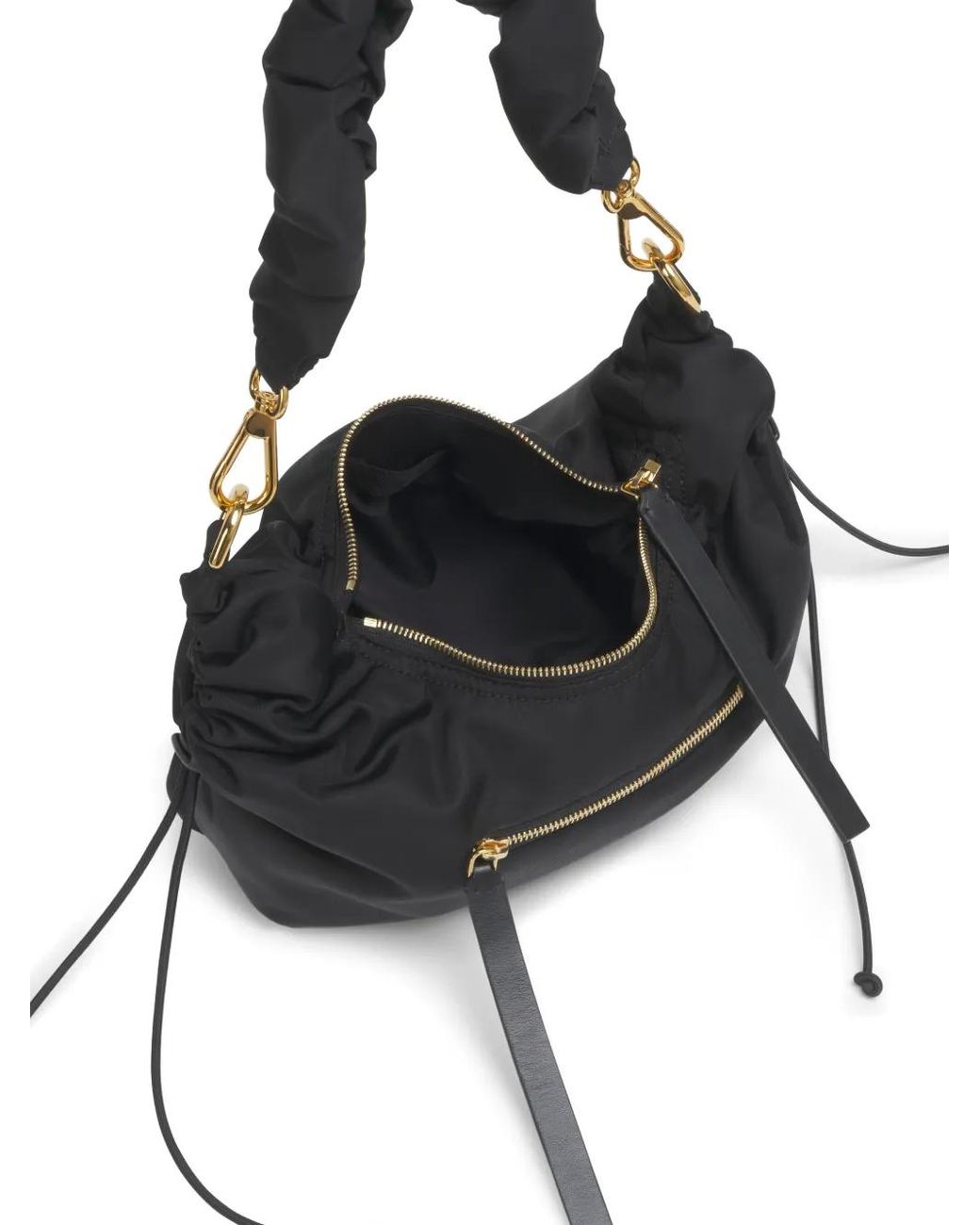 Marni Black Smocked Drawstring Shoulder Bag