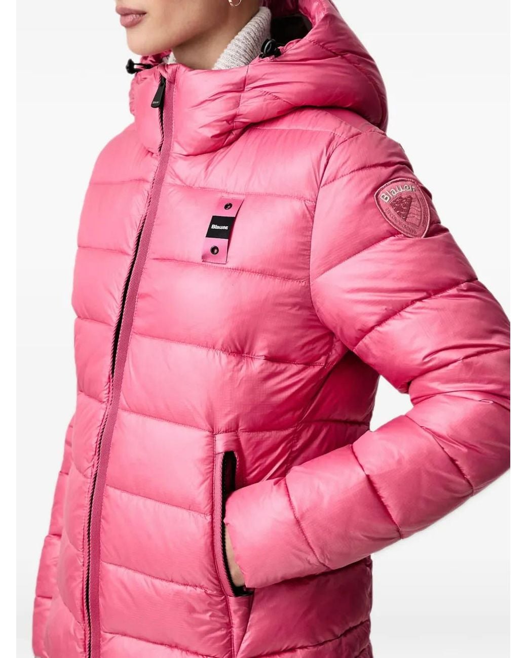 Blauer Pink Caroll Hooded Quilted Puffer Jacket