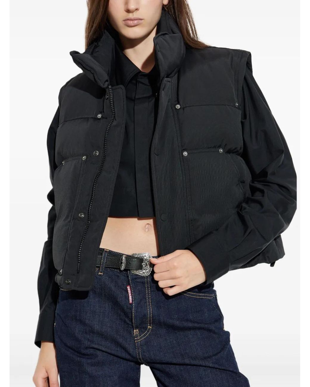 DSquared² Black Quilted Puffer Vest