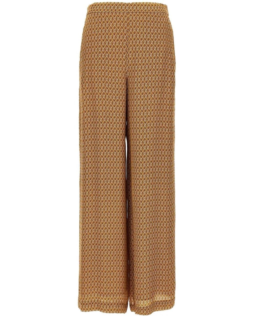 MICHAEL Michael Kors Brown Geometric-Print Palazzo Pants