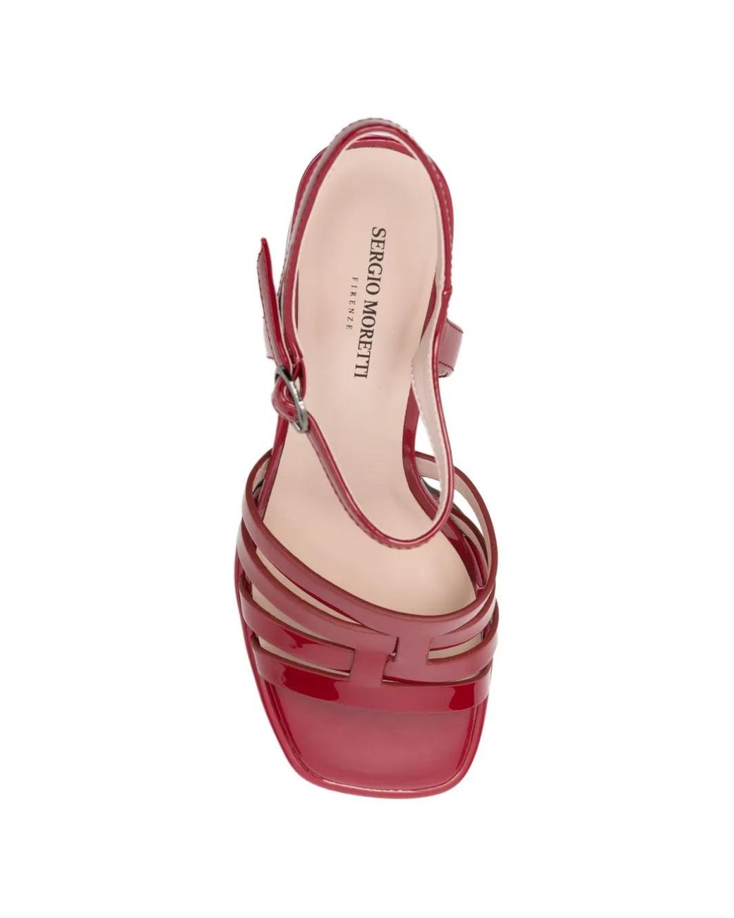 SERGIO MORETTI FIRENZE Pink Patent-Finish Strappy Sandals