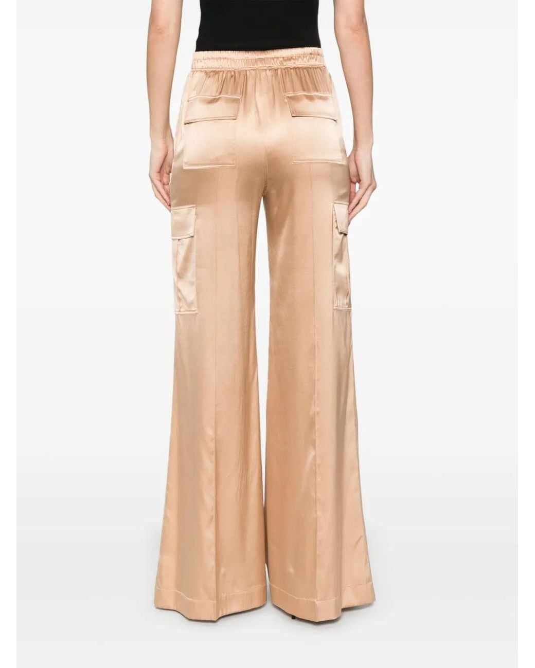 Tom Ford Natural Relaxed Fit Wide Leg Trousers With Cargo Pockets