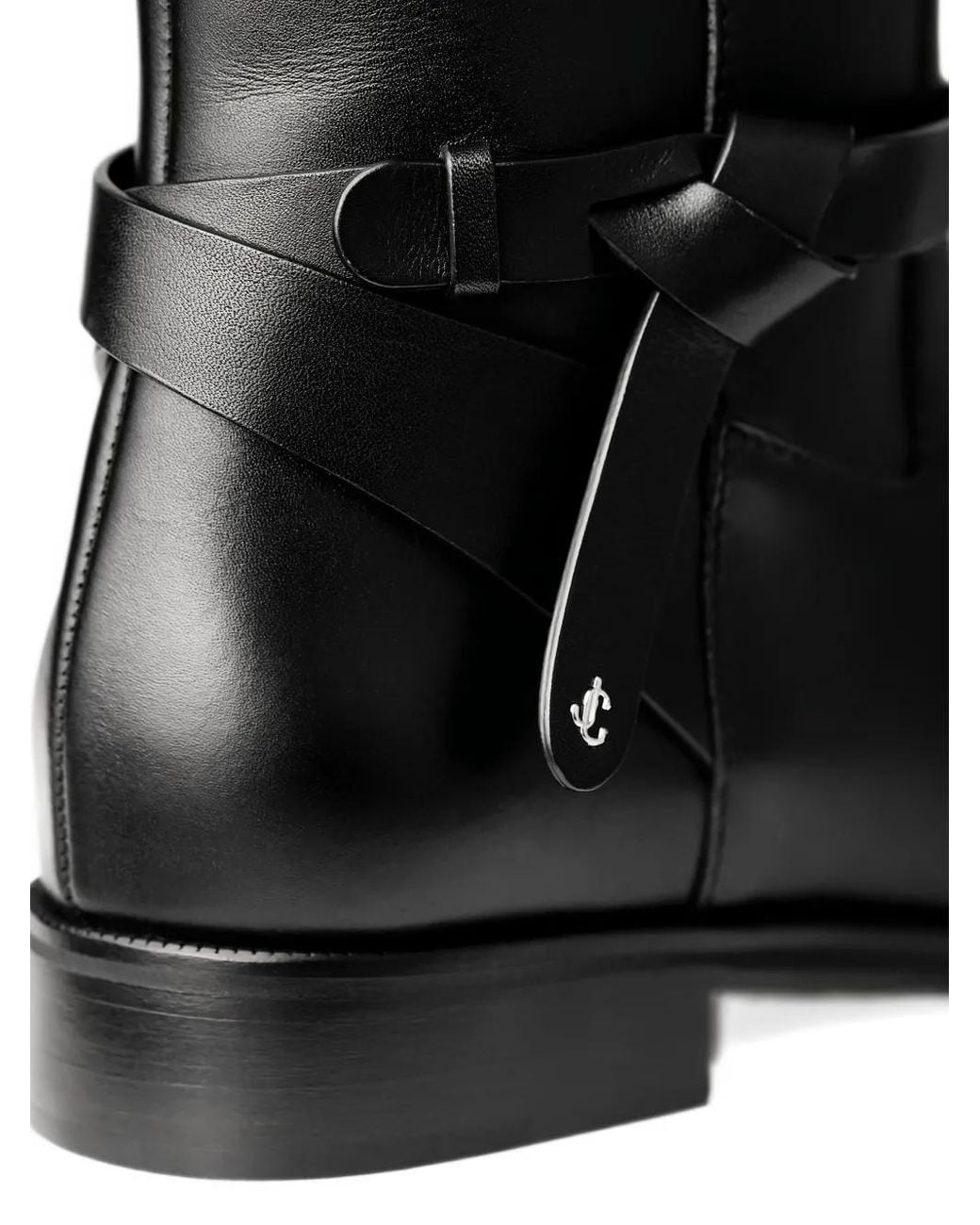 Jimmy Choo Black Lawton Knee Boot Flat