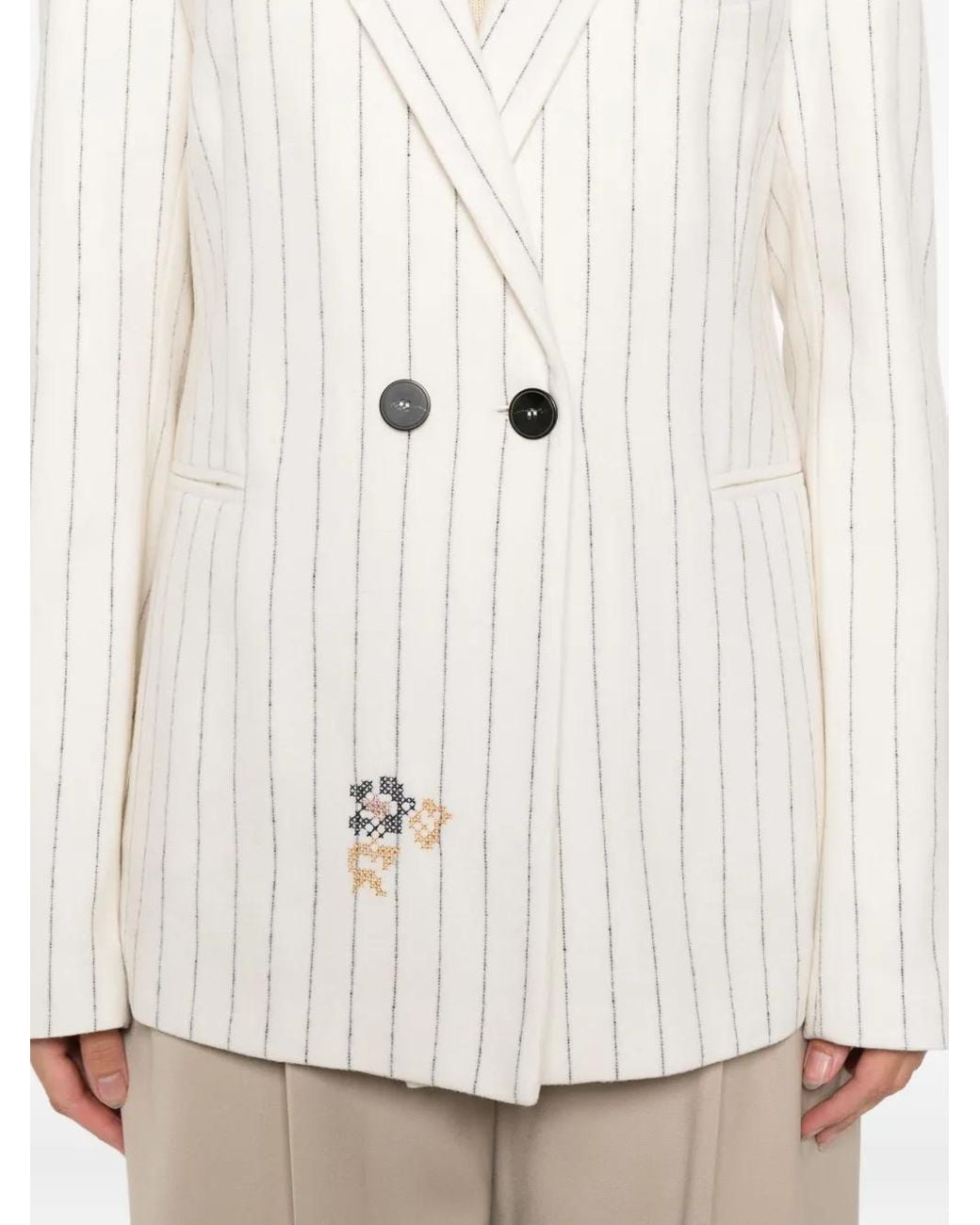Forte_forte White Veste À Rayures