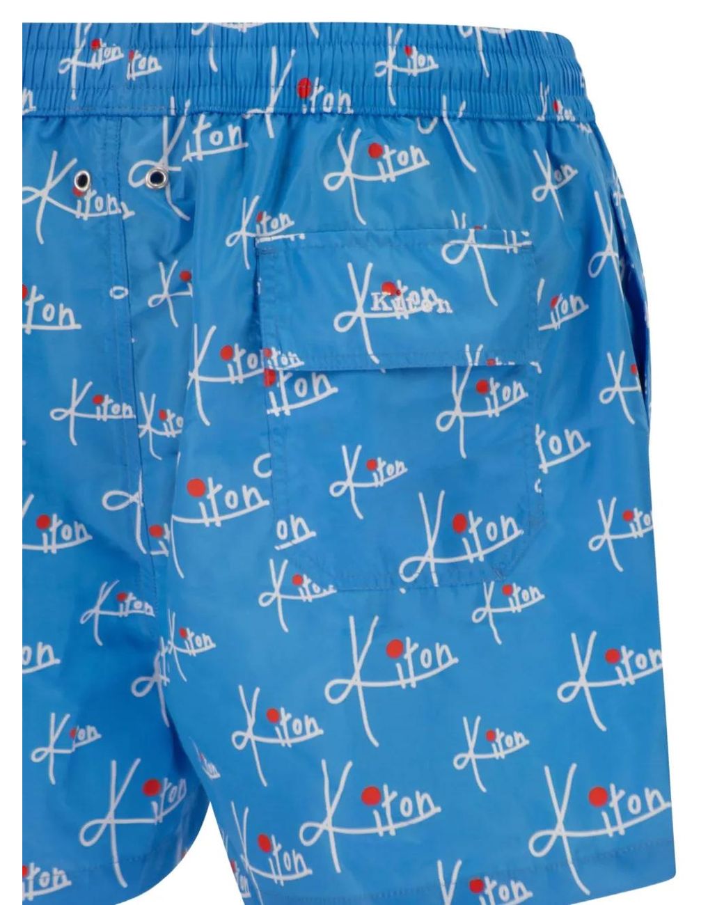 Kiton Blue Patterned Swim Shorts for men