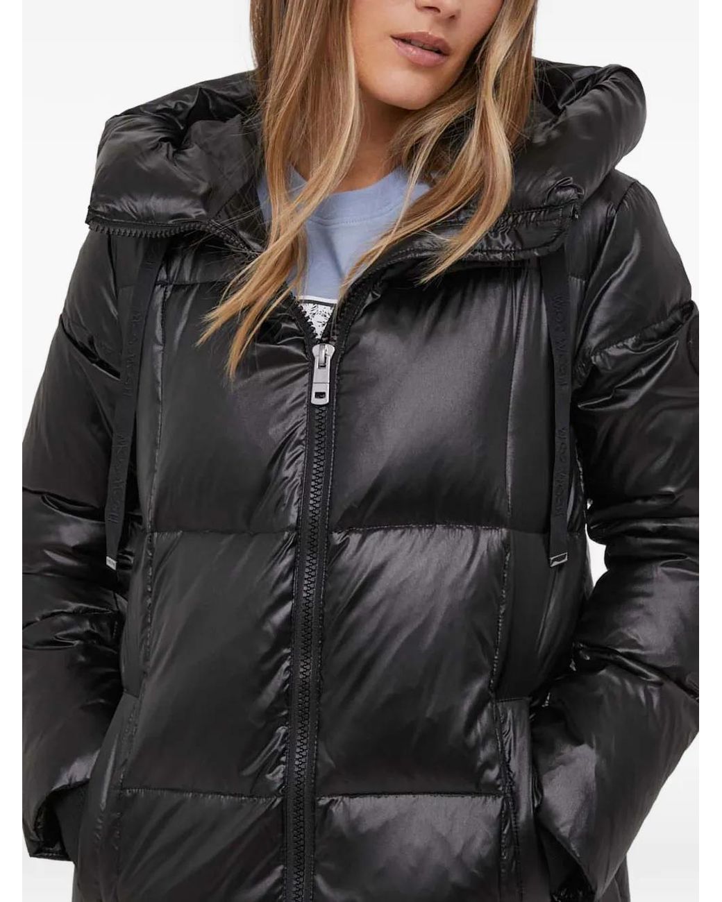 Mos Mosh Black Hooded Quilted Coat