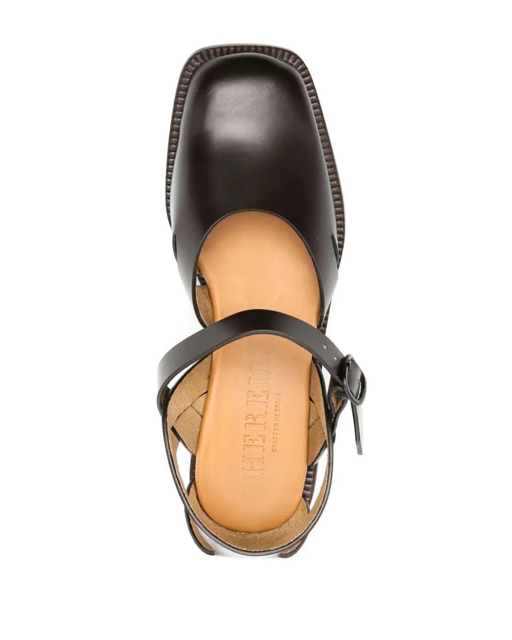 Hereu Brown Alorda Leather Pumps