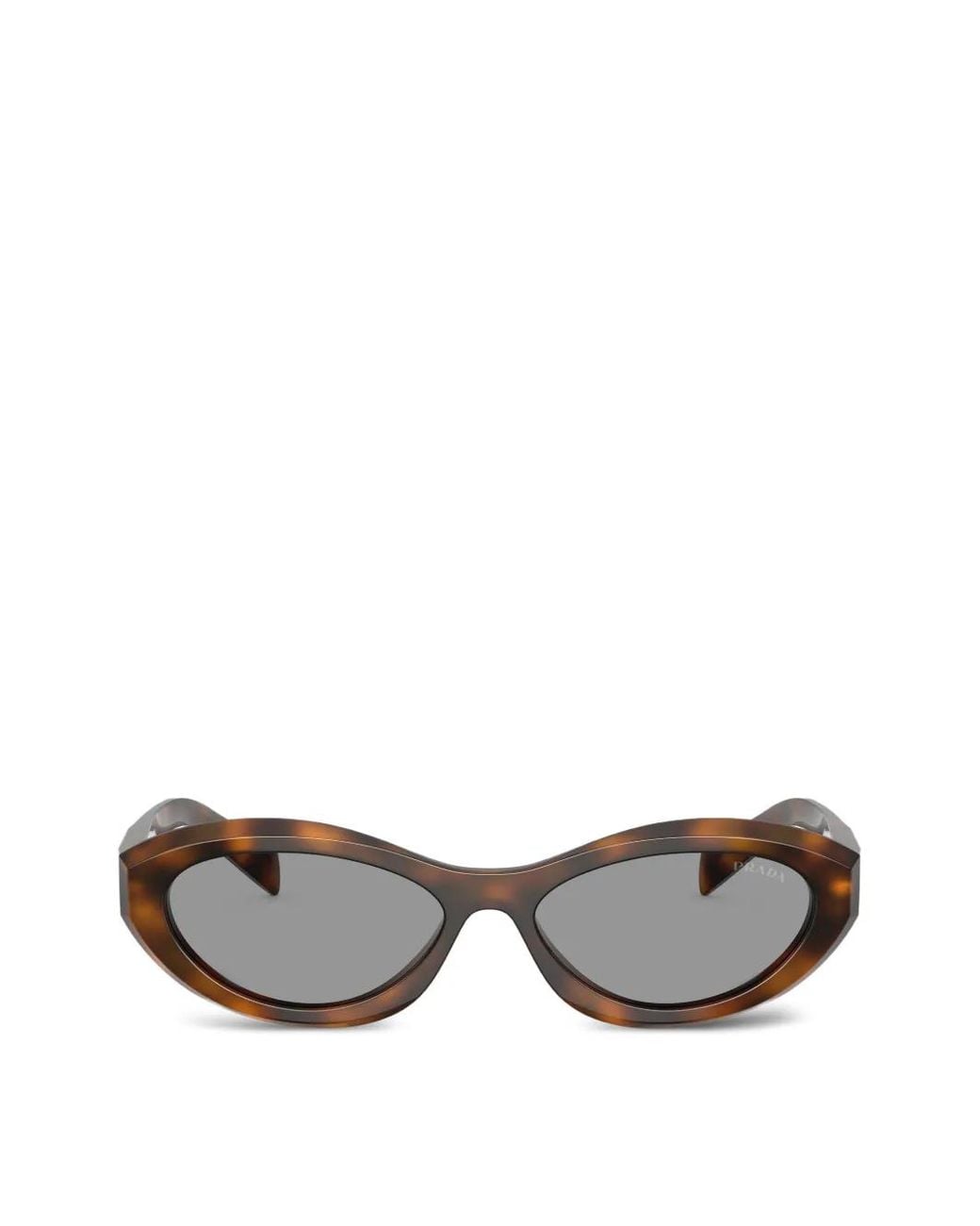 Prada Gray Oval-Frame Sunglasses