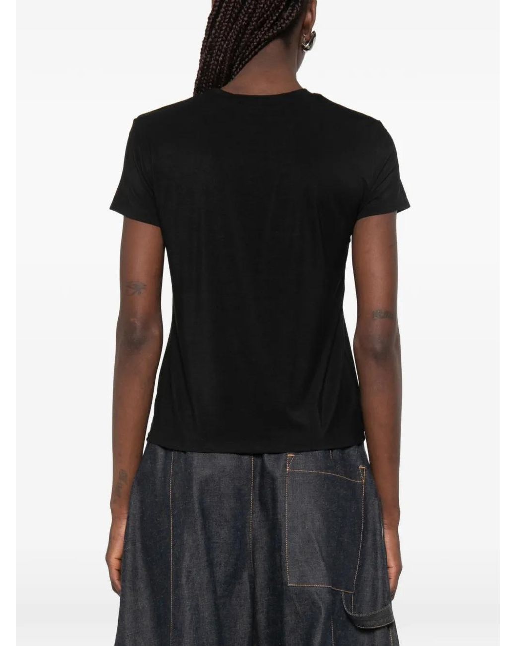 M I S B H V Black Lettering-Print T-Shirt