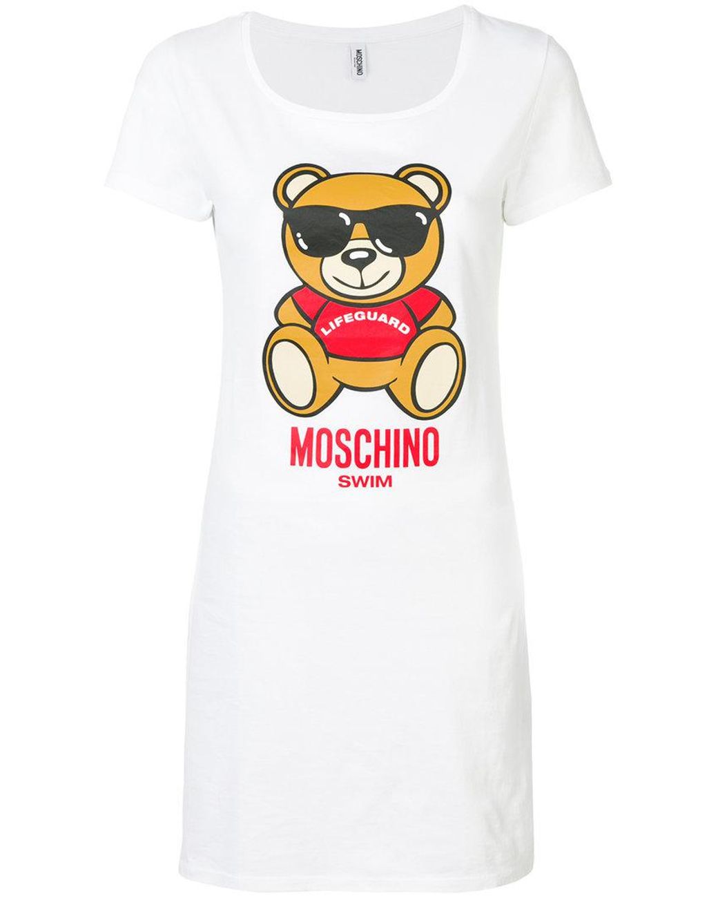 Moschino Swim T-shirt Dress in White | Lyst Australia