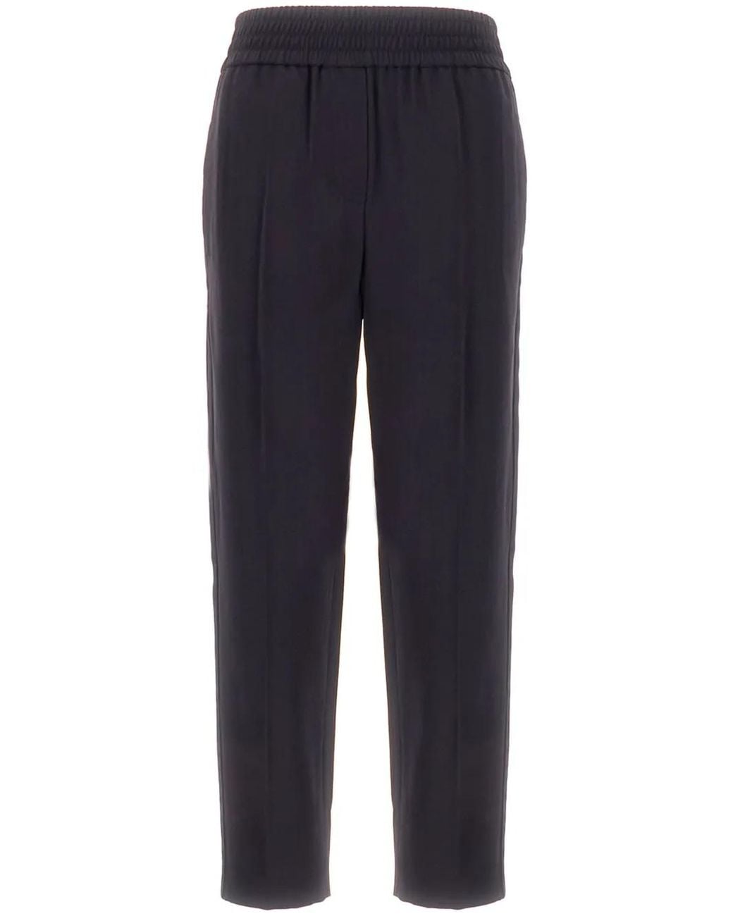 Brunello Cucinelli Blue Elasticated-Waistband Trousers