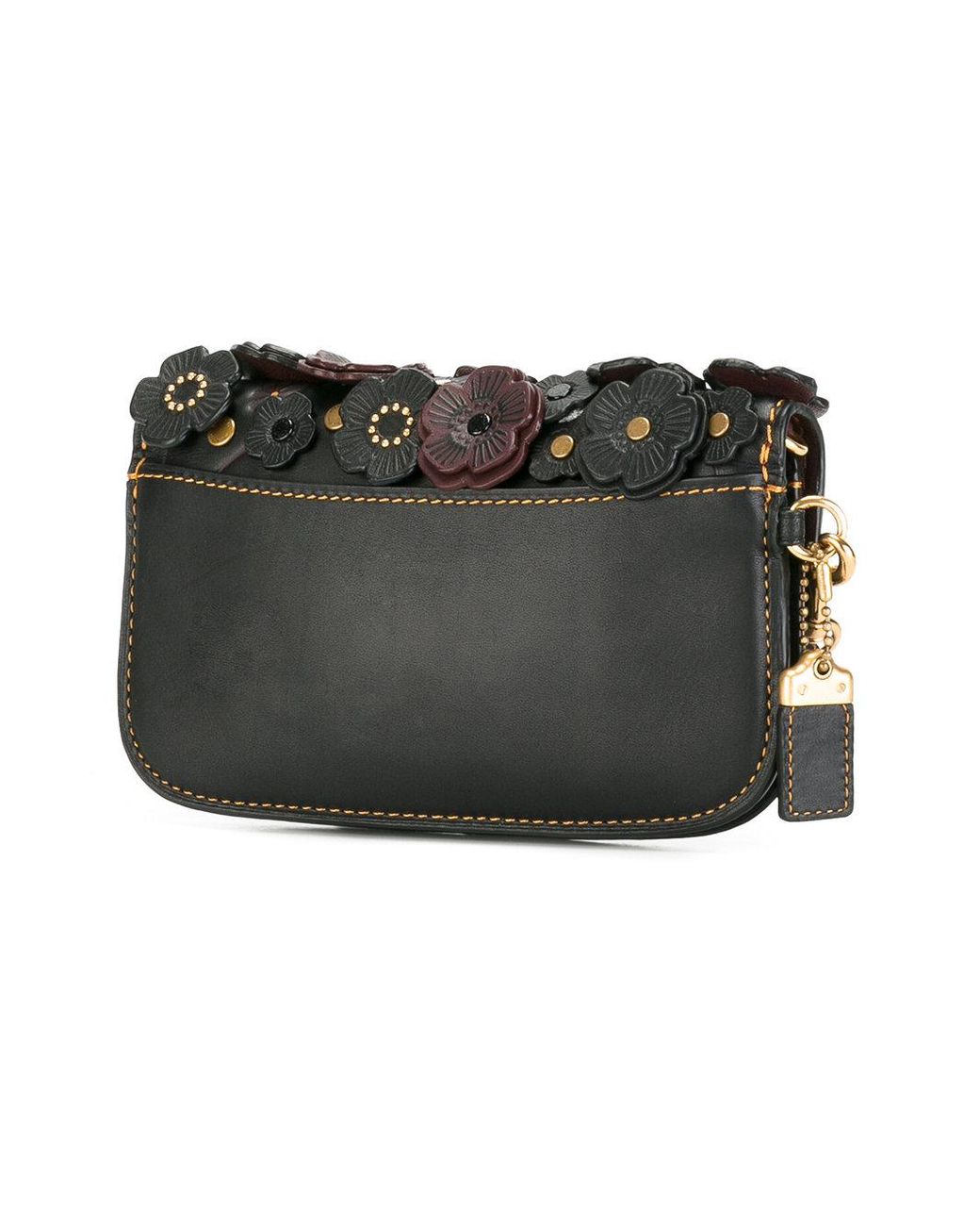 coach purse with leather flowers