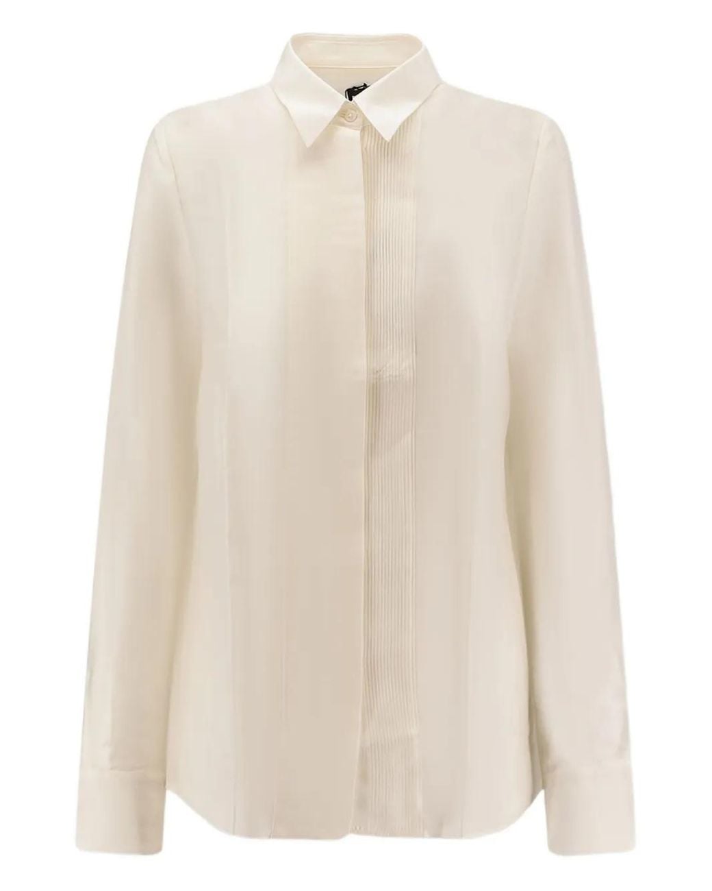 Boss White Bisina Pleated Shirt