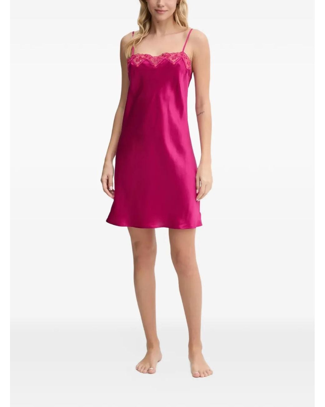Chantelle Pink Cabaret Sauvage Lace-Trim Nightdress